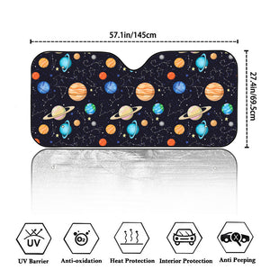 Constellations And Planets Pattern Print Car Windshield Sun Shade