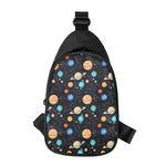 Constellations And Planets Pattern Print Chest Bag