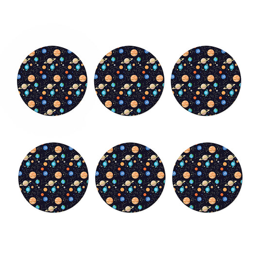Constellations And Planets Pattern Print Coaster Set