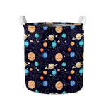 Constellations And Planets Pattern Print Collapsible Laundry Basket
