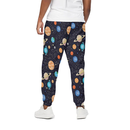 Constellations And Planets Pattern Print Cotton Pants