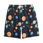 Constellations And Planets Pattern Print Cotton Shorts