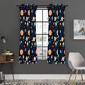 Constellations And Planets Pattern Print Grommet Curtain Panels