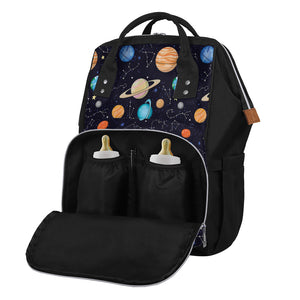 Constellations And Planets Pattern Print Diaper Bag