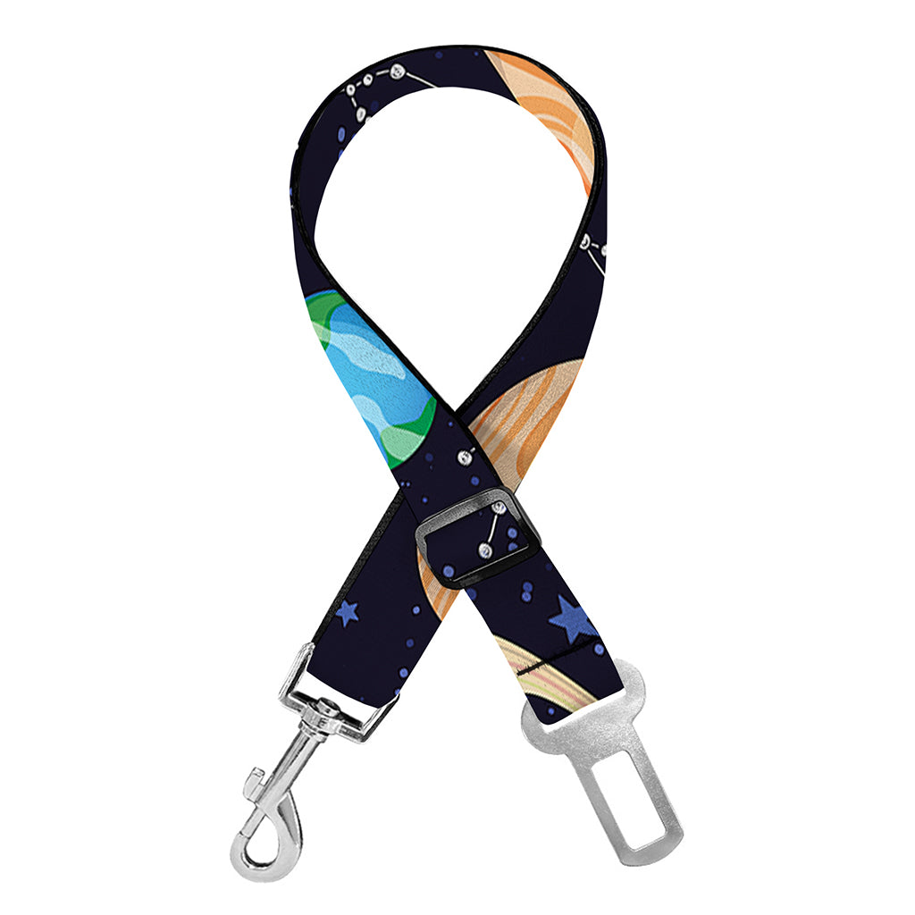 Constellations And Planets Pattern Print Dog Seat Belt