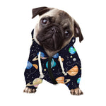 Constellations And Planets Pattern Print Dog Zip Up Hoodie