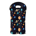 Constellations And Planets Pattern Print Double Neoprene Wine Tote