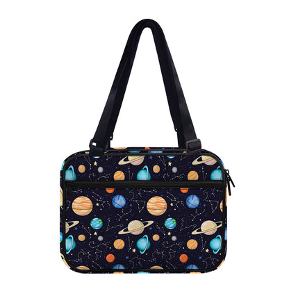 Constellations And Planets Pattern Print Double Strap Bible Bag