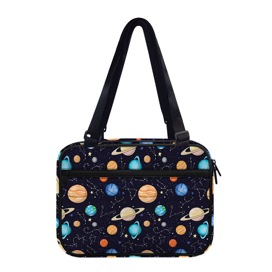 Constellations And Planets Pattern Print Double Strap Bible Bag