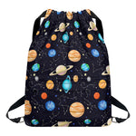 Constellations And Planets Pattern Print Drawstring Backpack