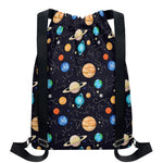 Constellations And Planets Pattern Print Drawstring Backpack