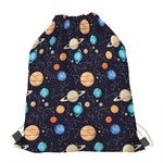 Constellations And Planets Pattern Print Drawstring Bag