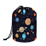 Constellations And Planets Pattern Print Drawstring Makeup Bag