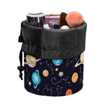 Constellations And Planets Pattern Print Drawstring Makeup Bag