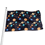 Constellations And Planets Pattern Print Flag