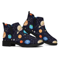 Constellations And Planets Pattern Print Flat Ankle Boots