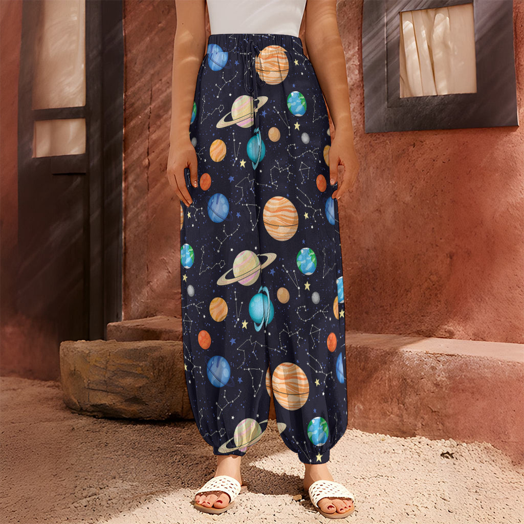 Constellations And Planets Pattern Print Harem Pants