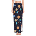 Constellations And Planets Pattern Print High Slit Maxi Skirt