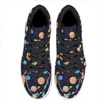 Constellations And Planets Pattern Print High Top Leather Sneakers