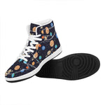Constellations And Planets Pattern Print High Top Leather Sneakers