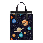 Constellations And Planets Pattern Print Insulated Lunch Tote
