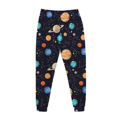 Constellations And Planets Pattern Print Jogger Pants