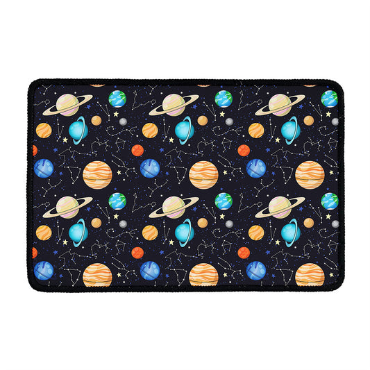 Constellations And Planets Pattern Print Kitchen Mat