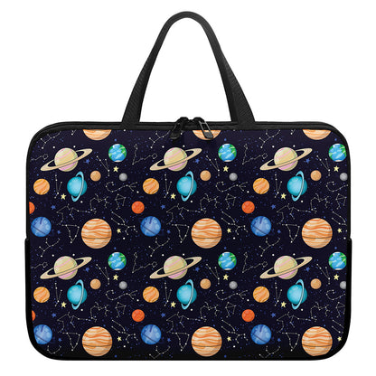 Constellations And Planets Pattern Print Laptop Sleeve With Handle