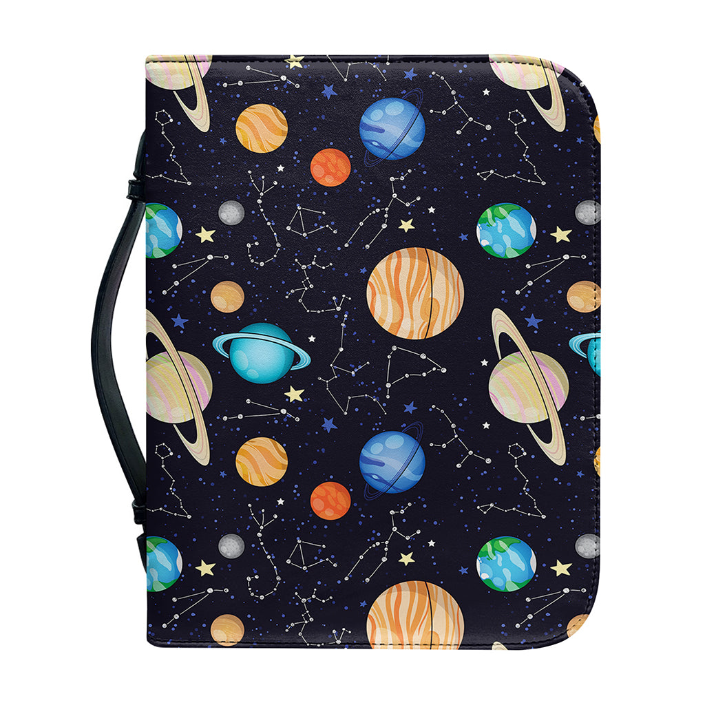 Constellations And Planets Pattern Print Leather Bible Cover