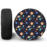 Constellations And Planets Pattern Print Leather Spare Tire Cover