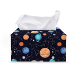 Constellations And Planets Pattern Print Leather Tissue Box Cover