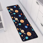 Constellations And Planets Pattern Print Long Kitchen Mat