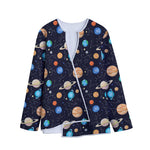 Constellations And Planets Pattern Print Long Sleeve Short Coat