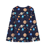 Constellations And Planets Pattern Print Long Sleeve Short Coat