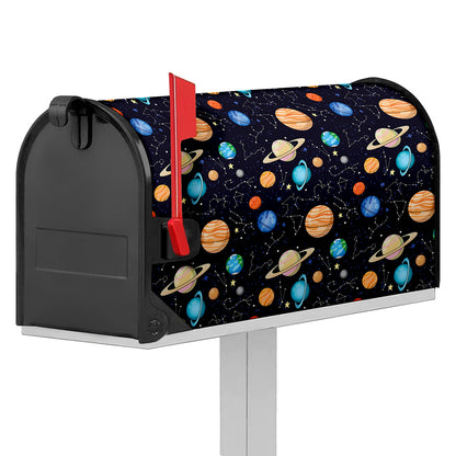 Constellations And Planets Pattern Print Mailbox Cover