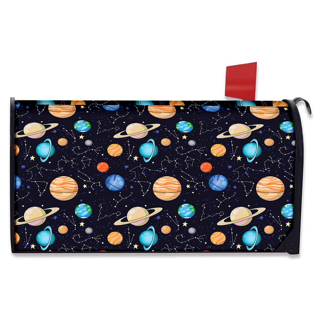 Constellations And Planets Pattern Print Mailbox Cover