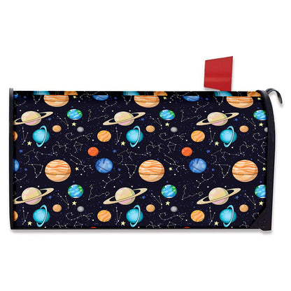 Constellations And Planets Pattern Print Mailbox Cover