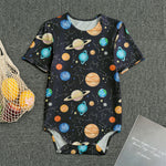 Constellations And Planets Pattern Print Men's Bodysuit
