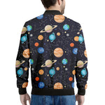 Constellations And Planets Pattern Print Men's Bomber Jacket