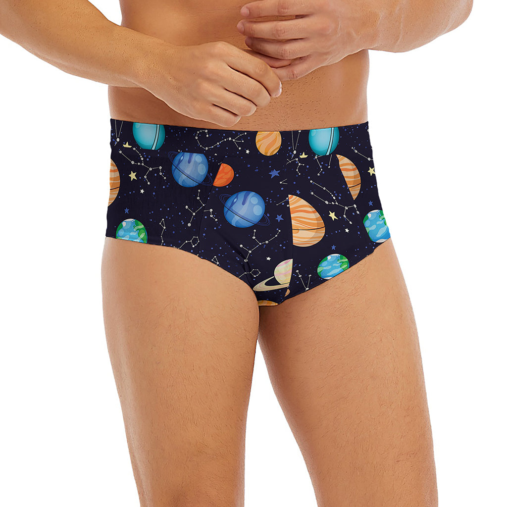 Constellations And Planets Pattern Print Men's Briefs