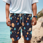 Constellations And Planets Pattern Print Men's Cargo Shorts