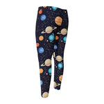 Constellations And Planets Pattern Print Men's Compression Pants