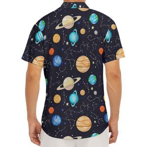 Constellations And Planets Pattern Print Men's Deep V-Neck Shirt