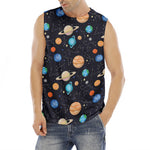 Constellations And Planets Pattern Print Men's Fitness Tank Top