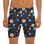 Constellations And Planets Pattern Print Men's Long Boxer Briefs