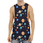 Constellations And Planets Pattern Print Men's Muscle Tank Top