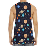 Constellations And Planets Pattern Print Men's Muscle Tank Top
