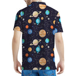 Constellations And Planets Pattern Print Men's Polo Shirt