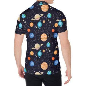 Constellations And Planets Pattern Print Men's Shirt