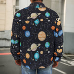 Constellations And Planets Pattern Print Men's Shirt Jacket